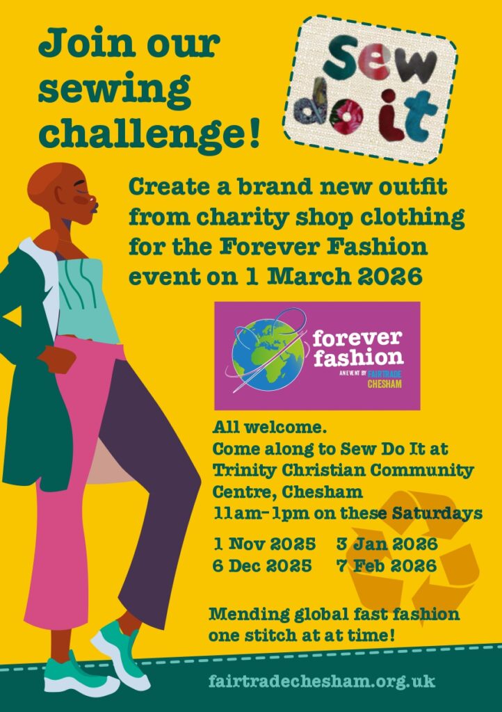 Join our sewing challenge! Create a brand new outfit from charity shop clothing for the Forever Fashion event on 1 March 2026. 
